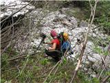 Forca di Dogna in Cima Robinia tudi pri sestopu se je bilo vejam težko izogniti